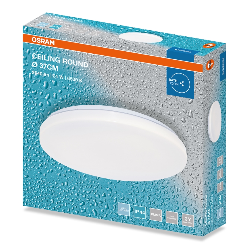 Osram - LED vannas istabas griestu gaismeklis CEILING ROUND LED/24W/230V 6500K Ø 37 cm IP44 balts