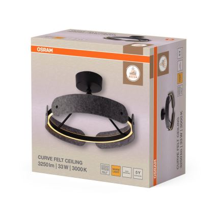 Osram - LED virsmas stiprināms griestu lukturis DECOR CURVE LED/33W/230V Ø 43 cm pelēks