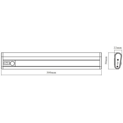 Osram - LED zem skapja gaismeklis ar sensoru MOBILE LED/1,5W/3,7V 1800 mAh