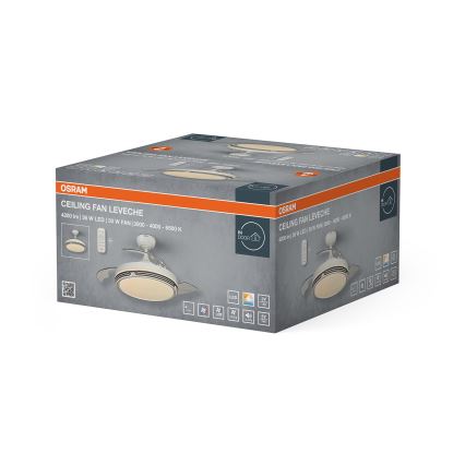 Osram - LED dimmējama griestu lampa ar ventilatoru LEVECHE LED/36W/230V 3000/4000/6500K + tālvadības pults