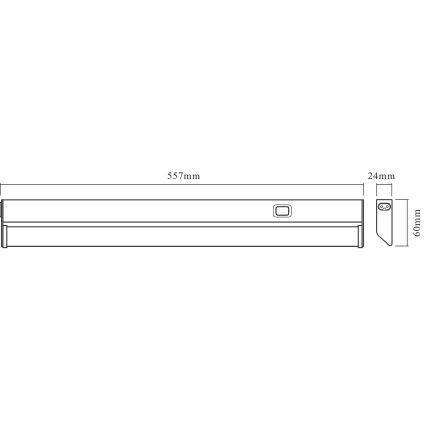 Osram - LINEAR LED zem skapja gaismeklis, 10 W, 230 V, 3000 K, 55,7 cm, sudraba