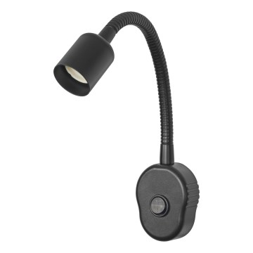 Osram - Melna elastīga sienas lampa PLUG TUBE FLEX 1xGU10/5W/230V