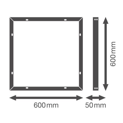 Osram - Metāla rāmis LED paneļu uzstādīšanai ESSENTIAL 60x60 cm, balts