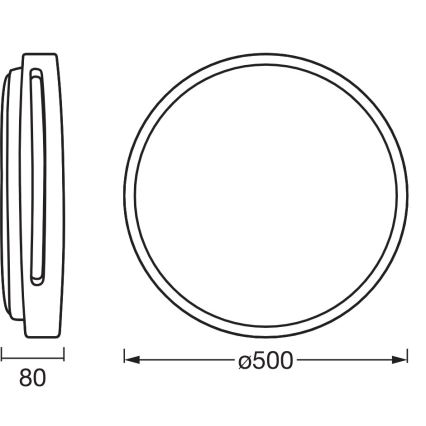 Osram - ORBIS WOODBURRY LED griestu gaismeklis ar regulējamu spilgtumu, 36W/230V, Ø 50 cm