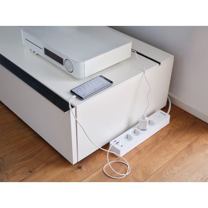 Osram - Pagarinājuma kabelis SMART+ 4Z tips F + 2xUSB-A + 2xUSB-C Wi-Fi