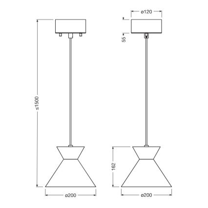 Osram - Pakaramā lampa ar kabeli DECOR WAIST 1xE27/40W/230V melna