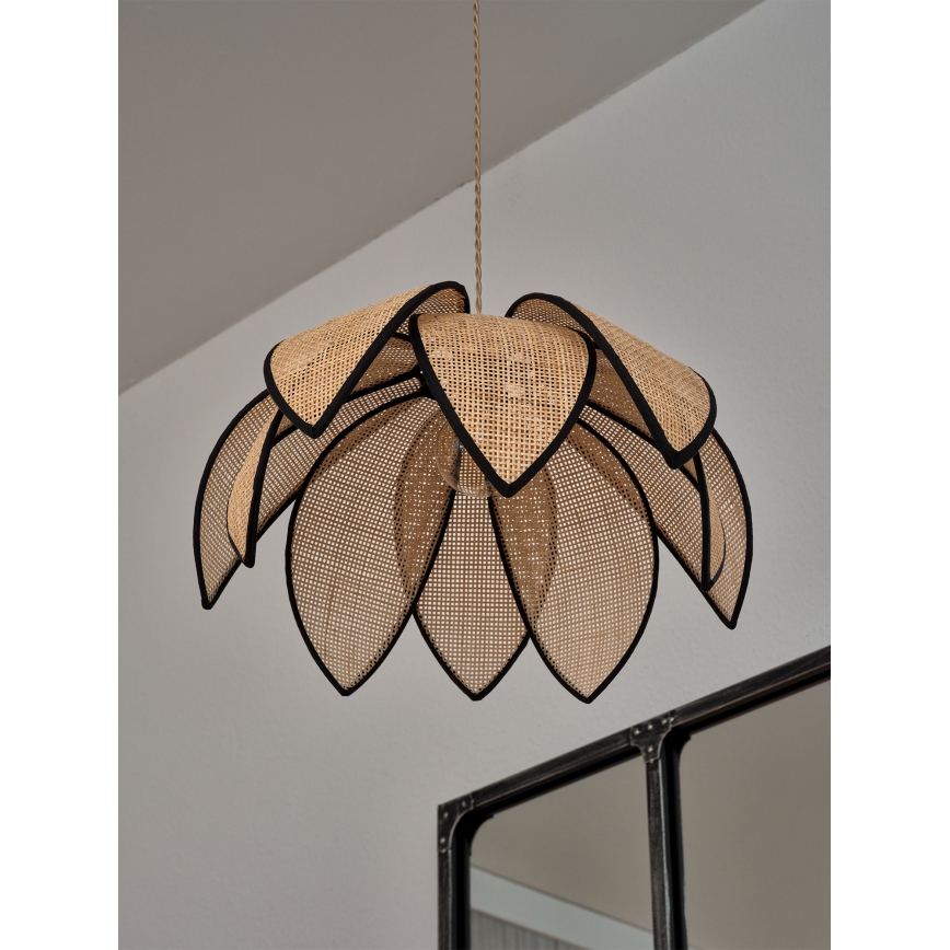 Osram - Pakaramā lampa uz kabeļa DECOR RATTAN 1xE27/15W/230V Ø 48 cm bēša/melna