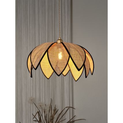 Osram - Pakaramā lampa uz kabeļa DECOR RATTAN 1xE27/15W/230V Ø 48 cm bēša/melna