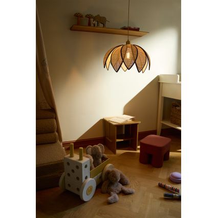Osram - Pakaramā lampa uz kabeļa DECOR RATTAN 1xE27/15W/230V Ø 48 cm bēša/melna
