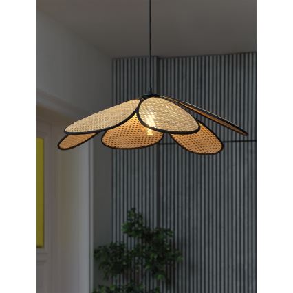 Osram - Pakaramā lustra ar vadu DECOR RATTAN 1xE27/15W/230V Ø 69 cm bēša/melna