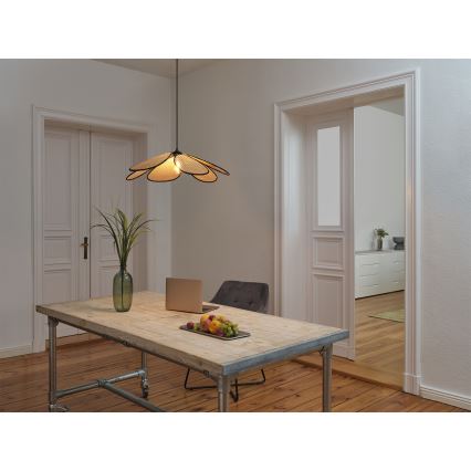 Osram - Pakaramā lustra ar vadu DECOR RATTAN 1xE27/15W/230V Ø 69 cm bēša/melna