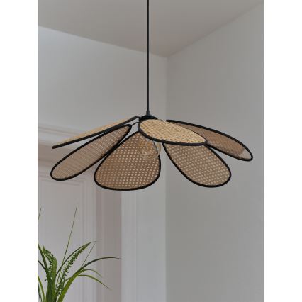Osram - Pakaramā lustra ar vadu DECOR RATTAN 1xE27/15W/230V Ø 69 cm bēša/melna