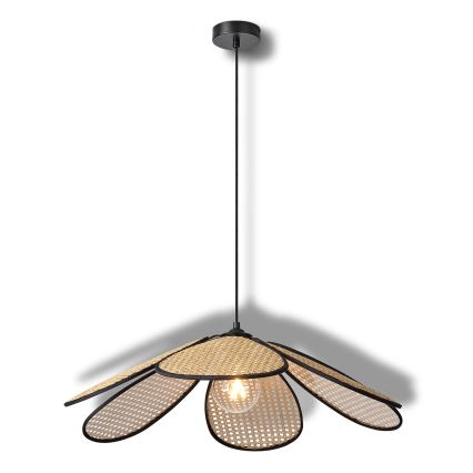 Osram - Pakaramā lustra ar vadu DECOR RATTAN 1xE27/15W/230V Ø 69 cm bēša/melna