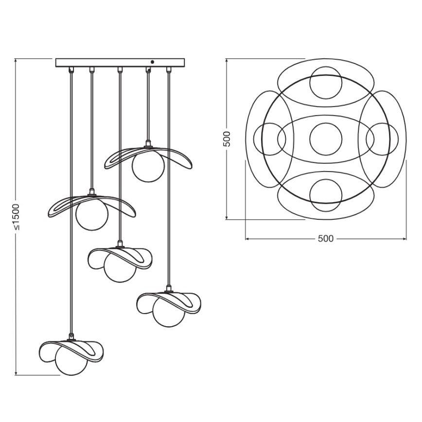 Osram - Pakaramā lustra uz kabeļa DECOR PEARL 5xG9/5W/230V bēša