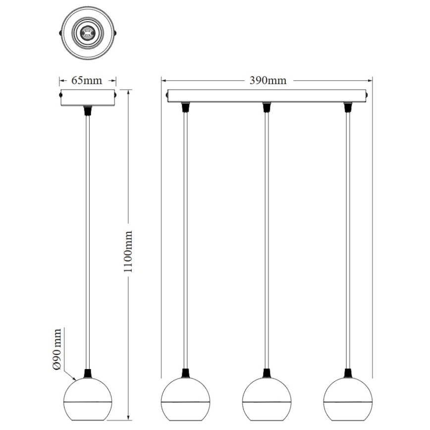 Osram - Pakaramā lustra uz kabeļa SPOT SPHERAL 3xGU10/6W/230V balta