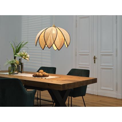 Osram - Pakaramais gaismeklis ar vadu DECOR RATTAN 1xE27/15W/230V Ø 67 cm bēšs/melns