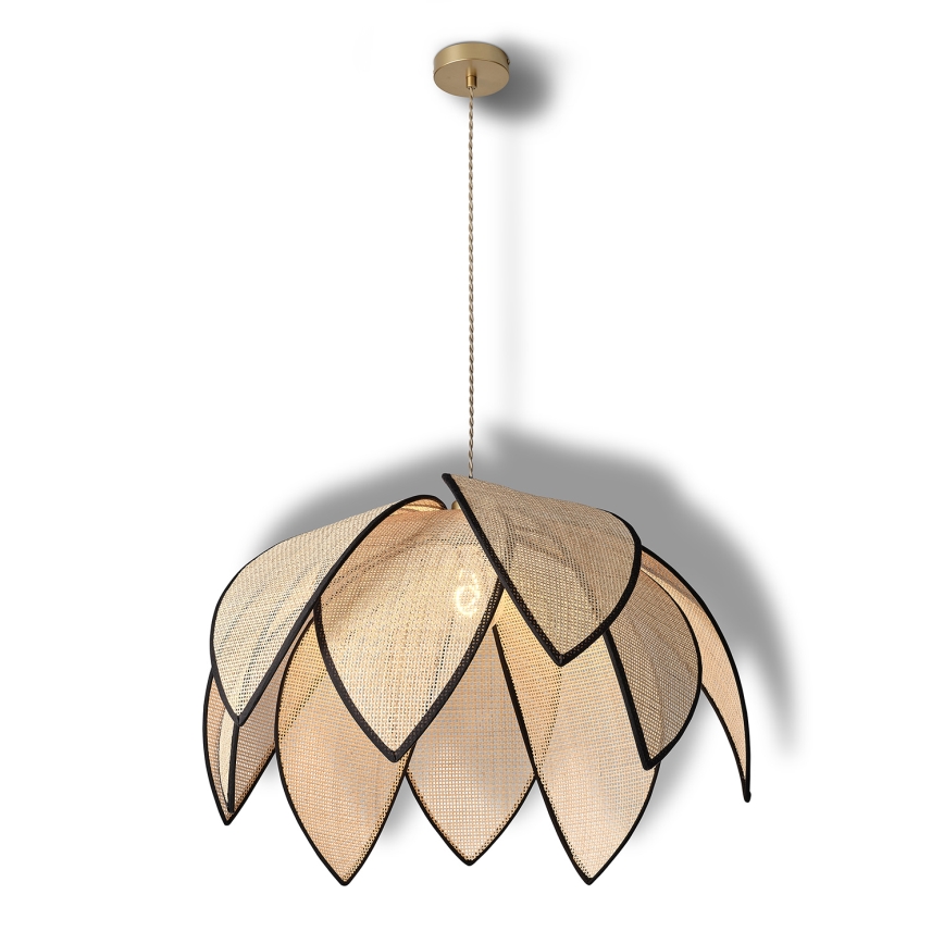 Osram - Pakaramais gaismeklis ar vadu DECOR RATTAN 1xE27/15W/230V Ø 67 cm bēšs/melns