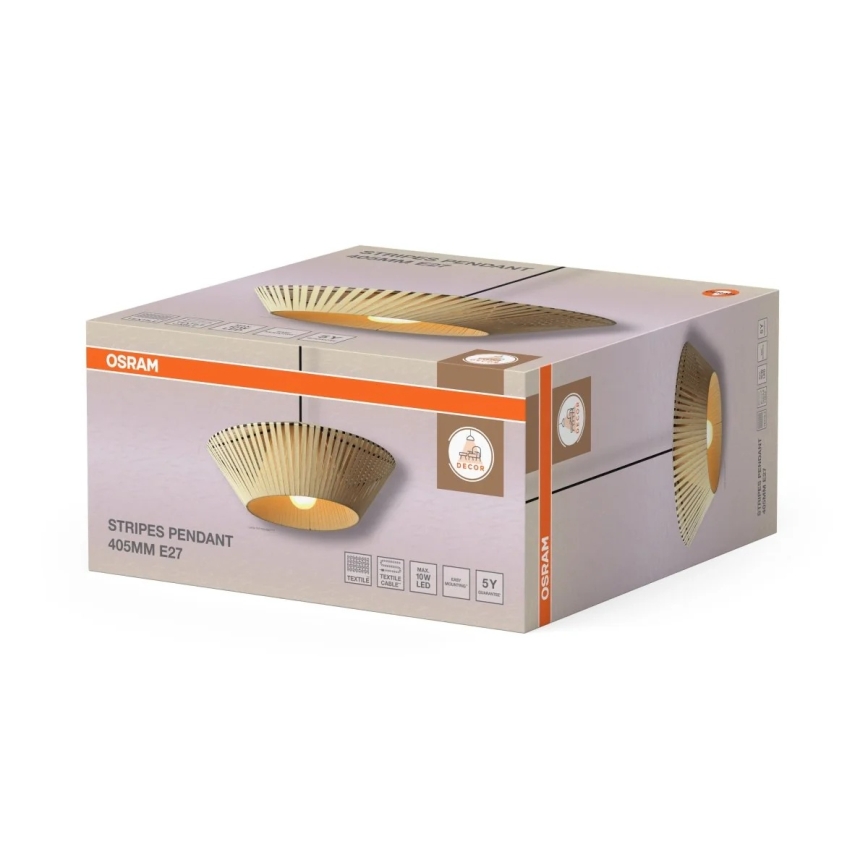 Osram - Pakaramais gaismeklis DECOR STRIPES ar vadu 1xE27/10W/230V Ø 40,5 cm, bēšs