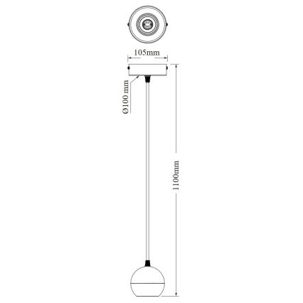 Osram - Pakaramais gaismeklis uz troses SPOT SPHERAL 1xGU10/6W/230V melns