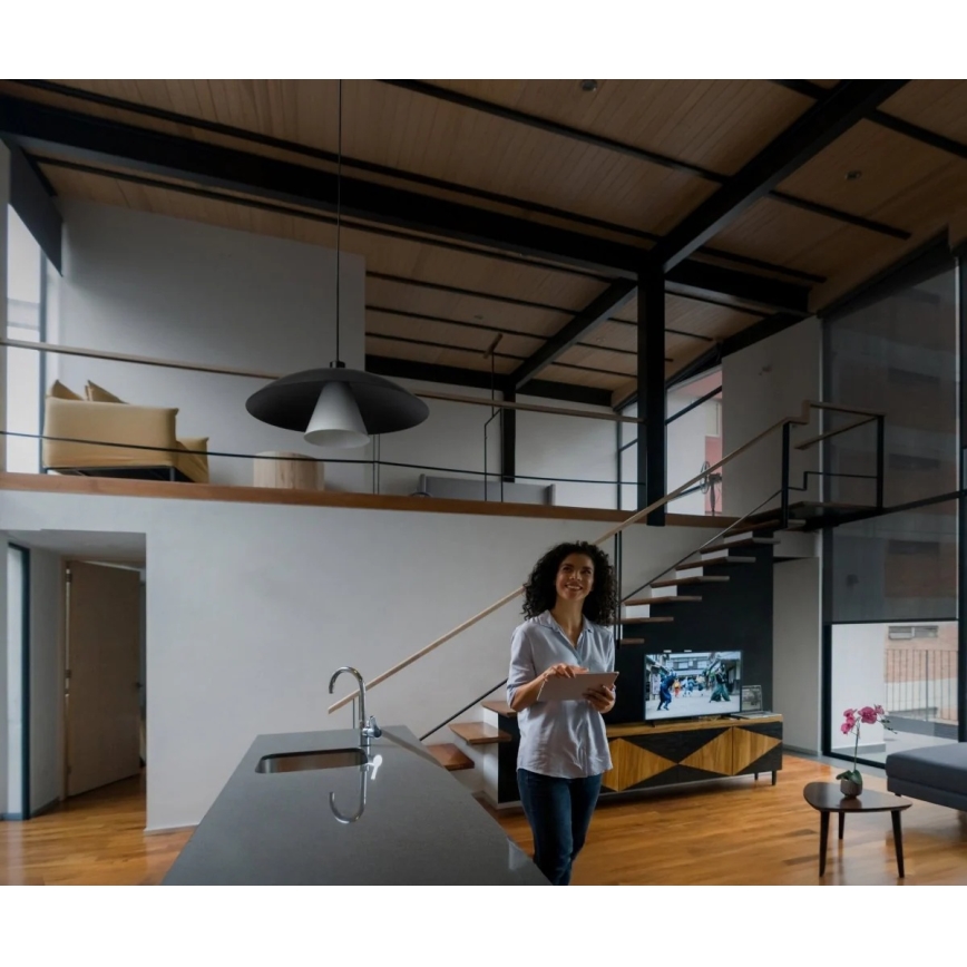 Osram - Pakaramais gaismeklis uz vada DECOR FLYING MUSHROOM 1xE27/25W/230V Ø 50 cm melns