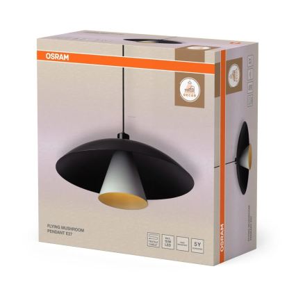 Osram - Pakaramais gaismeklis uz vada DECOR FLYING MUSHROOM 1xE27/25W/230V Ø 50 cm melns