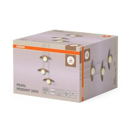Osram - Pakaramais lustrs ar vadu DECOR PEARL 3xG9/5W/230V bēšs