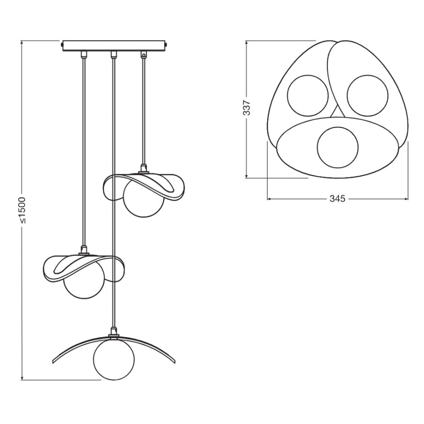 Osram - Pakaramais lustrs ar vadu DECOR PEARL 3xG9/5W/230V bēšs