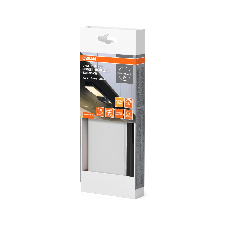 Osram - Paplašināšanas komplekts LED apgaismojumam zem skapja UNDERCABINET LED/3,85W/36V 3000K 8,1x17,9 cm melns