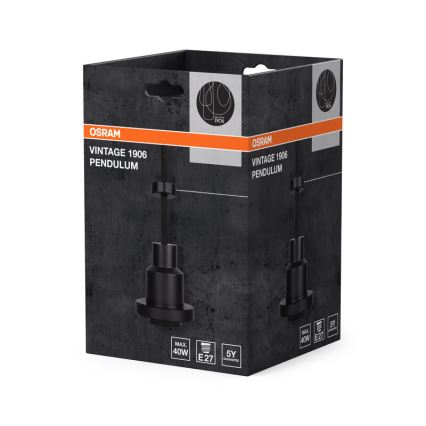 Osram - PENDULUM barošanas kabelis 1xE27/40W/230V melns