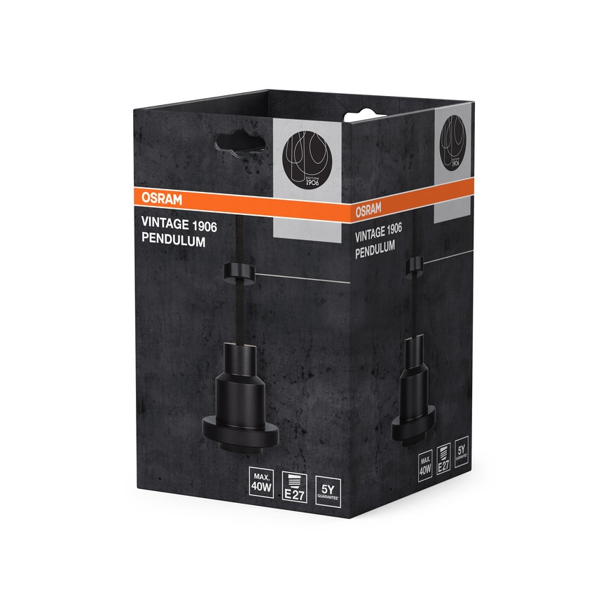 Osram - PENDULUM barošanas kabelis 1xE27/40W/230V melns
