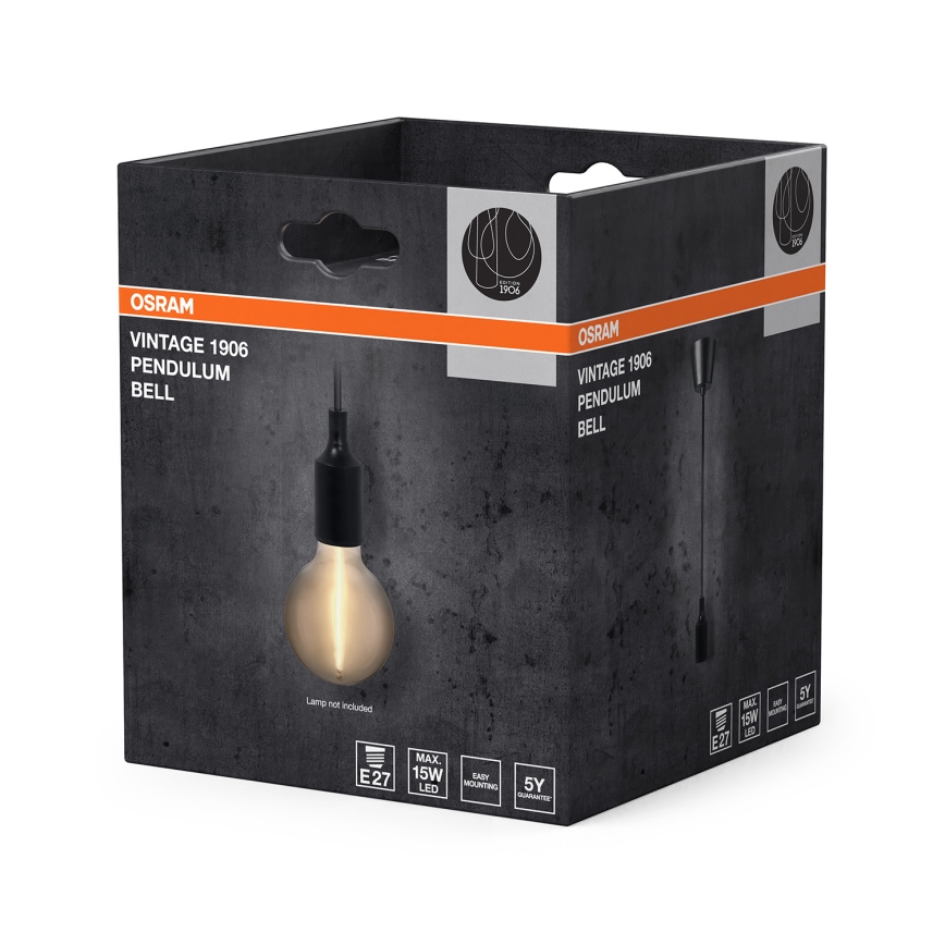 Osram - PENDULUM BELL strāvas kabelis 1xE27/15W/230V melns