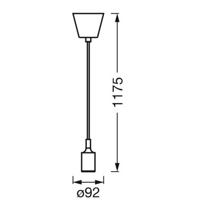 Osram - PENDULUM BELL strāvas kabelis 1xE27/15W/230V melns