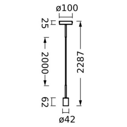 Osram - PENDULUM NEEDLE strāvas kabelis 1xE27/15W/230V bēšs