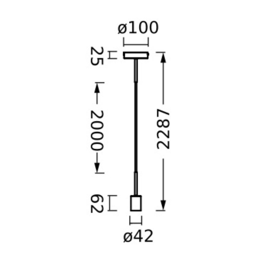 Osram - PENDULUM NEEDLE strāvas kabelis 1xE27/15W/230V bēšs