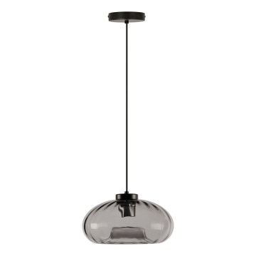 Osram - Piekaramā lampa uz troses DECOR SMOKE 1xE27/12W/230V Ø 28 cm melna/dūmota pelēka