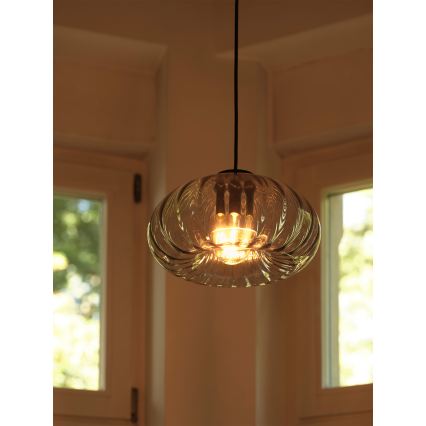 Osram - Piekaramā lampa uz troses DECOR SMOKE 1xE27/12W/230V Ø 28 cm melna/dūmota pelēka