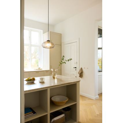 Osram - Piekaramā lampa uz troses DECOR SMOKE 1xE27/12W/230V Ø 28 cm melna/dūmota pelēka