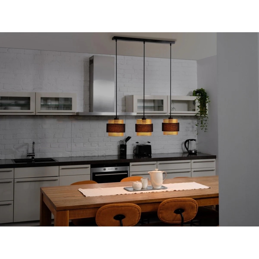 Osram - Piekaramā lustra uz kabeļa DECOR HORNET 3xE27/10W/230V melna/zelta