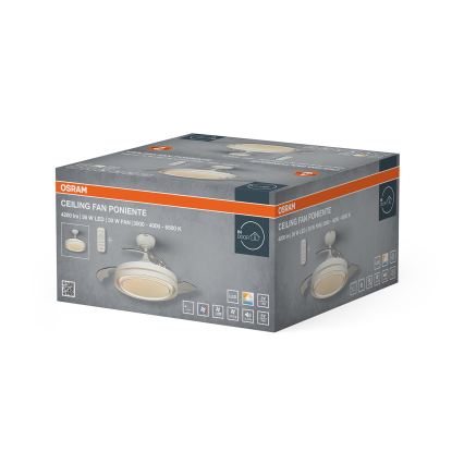 Osram - LED griestu lampa ar regulējamu spilgtumu un ventilatoru PONIENTE LED/36W/230V 3000/4000/6500K + tālvadība