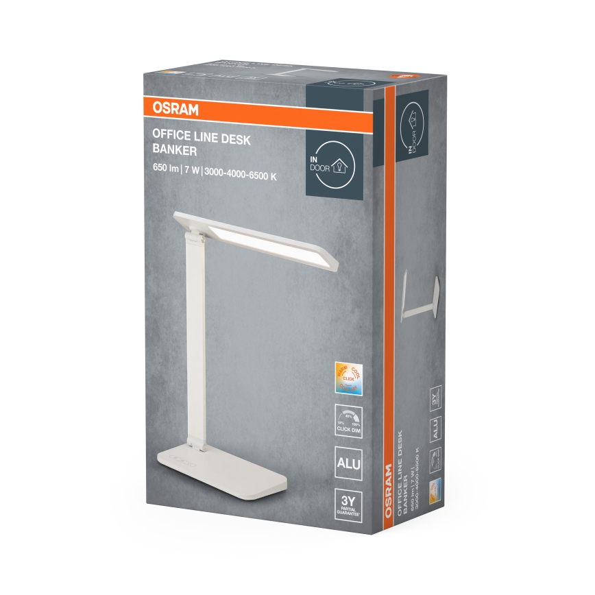 Osram - LED spilgtuma regulējamā galda lampa OFFICE LINE LED/7W/230V 3000/4000/6500K balta
