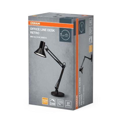 Osram - Regulējama LED galda lampa OFFICE LINE LED/9W/230V 3000K melna