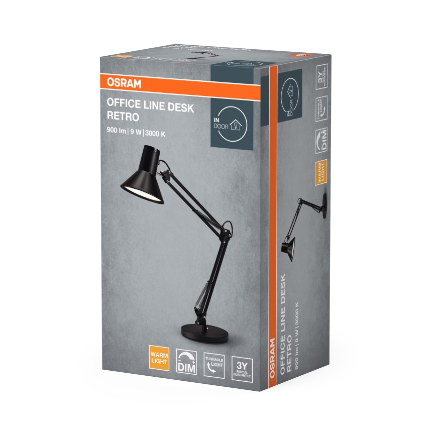 Osram - Regulējama LED galda lampa OFFICE LINE LED/9W/230V 3000K melna