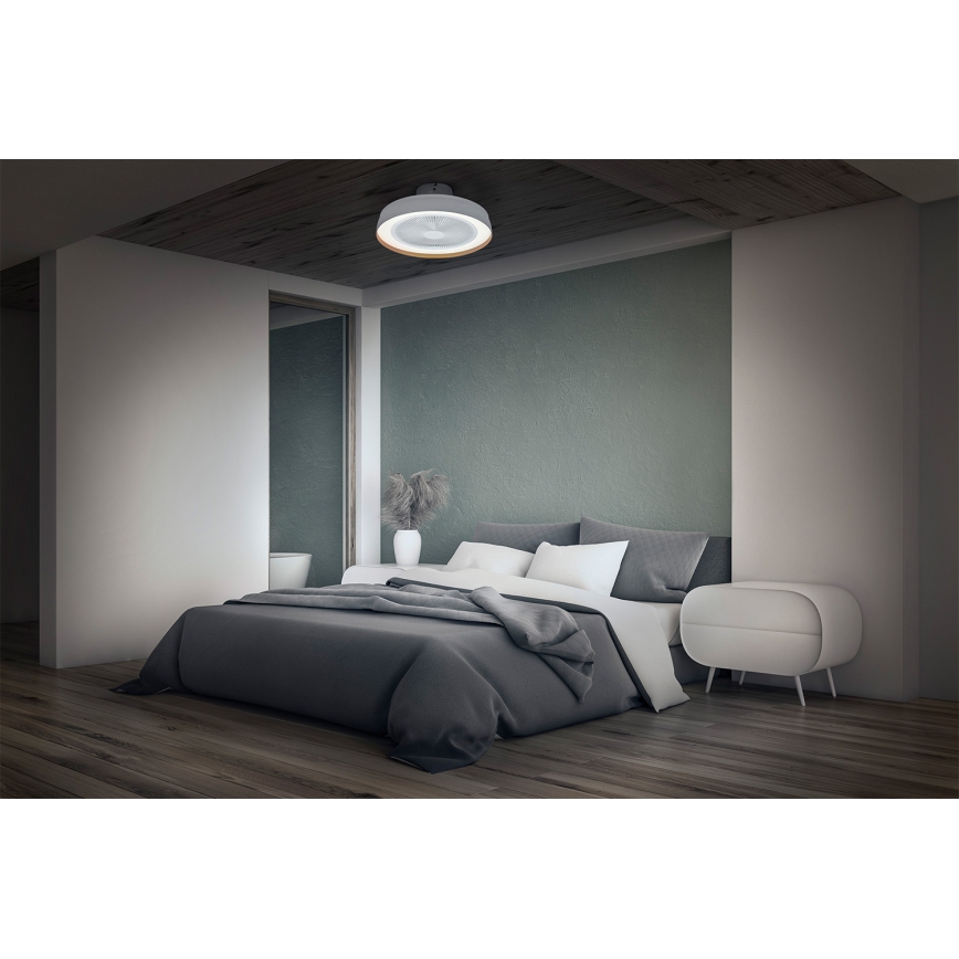 Osram - LED aptumšojams griestu gaismeklis ar ventilatoru CEILING FAN LED/49W/230V 2700-6500K balta/zelta + tālvadība