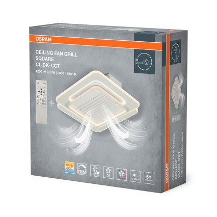 Osram - LED dimējama griestu lampa ar ventilatoru CEILING FAN LED/55W/230V 3000-6500K balta + tālvadība