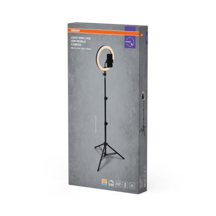 Osram - regulējama LED lampa ar statīvu un turētāju vlogošanai LED/6W/USB 210 mAh