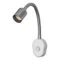 Osram - Regulējama sienas lampa PLUG TUBE FLEX 1xGU10/5W/230V matēts hroms/balts