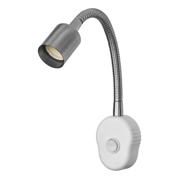 Osram - Regulējama sienas lampa PLUG TUBE FLEX 1xGU10/5W/230V matēts hroms/balts