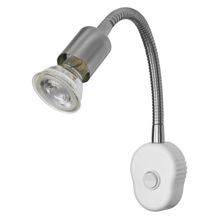 Osram - Regulējama sienas lampa PLUG TUBE FLEX 1xGU10/5W/230V matēts hroms/balts