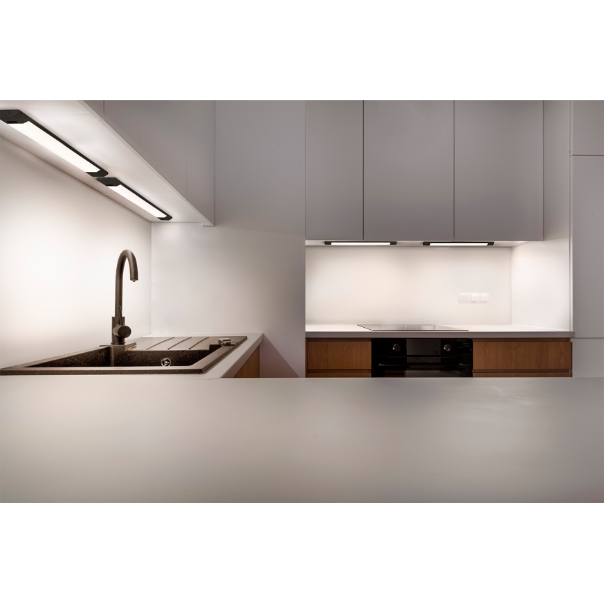Osram - LED aptumšojams gaismeklis zem skapja ar kustības sensoru LINEAR EDGE LED/8W/230V 3000/4000/6500K 50 cm melns