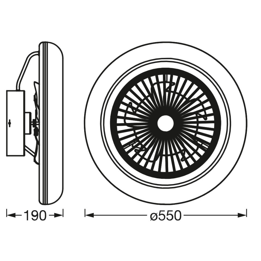 Osram - SMART+ regulējama LED griestu lampa ar ventilatoru LED/75W/230V 3000-6500K Wi-Fi + tālvadība